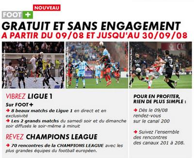 Foot+ gratuit pendant 2 mois sur Freebox !