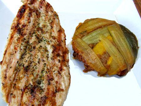 Escalope de dinde à la provençale, tian de légumes DSCF0477