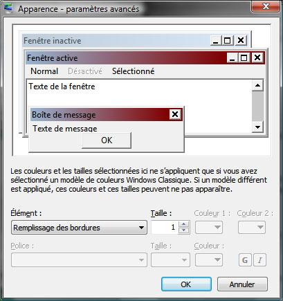 Affinez les bordures des fenêtres Vista