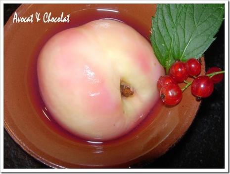 ** Nectarines blanches pochées et son sirop léger de groseille parfumé au romarin prêt en 10 minutes* blog 170