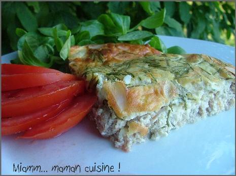 Clafoutis au thon, amandes & ciboulette Clafoutis au thon, amandes & ciboulette