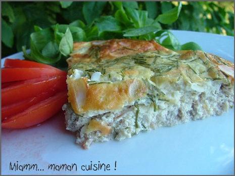 Clafoutis au thon, amandes & ciboulette Clafoutis au thon, amandes & ciboulette