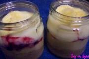 Petit pot crème vanille et crème muscat aux fruits rouges et ananas