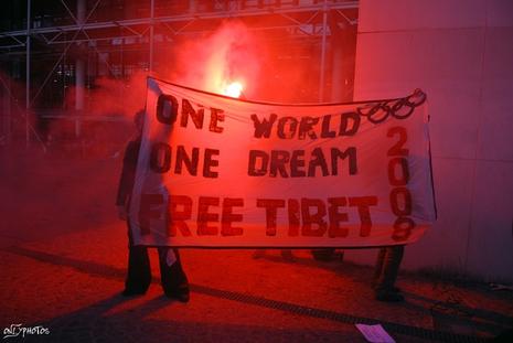 Manifestation pour le Tibet à la veille des Jeux Olympiques