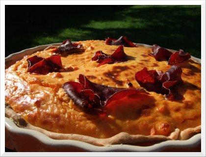 Tarte salÉe aux patates douces et chiffonade de bressoa Tarte salÉe aux patates douces et chiffonade de bressoa