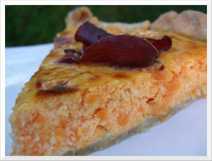 Tarte salÉe aux patates douces et chiffonade de bressoa Tarte salÉe aux patates douces et chiffonade de bressoa