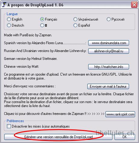 DropUpLoad verrouillage