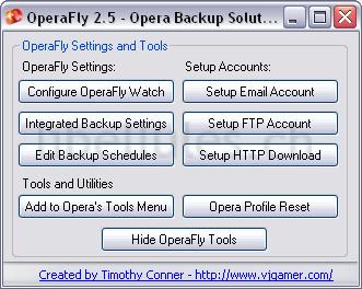 OperaFly import export opera settings