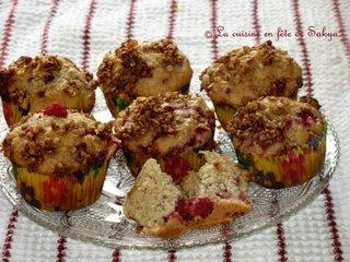 Muffins aux Framboises avec Croustillant à la Cannelle