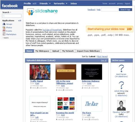 SlideShare crée un advisors board et s’intègre à Facebook!