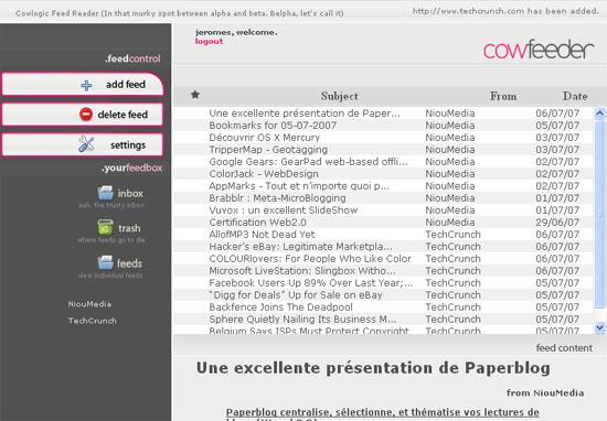 CowFeeder : agrégateur de flux minimaliste