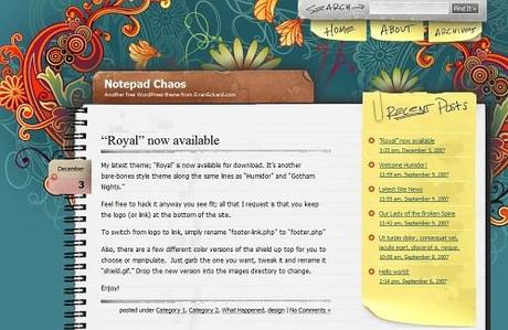Wordpress: Notepad Chaos theme gratuit