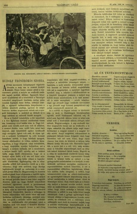 Sur les traces de Sissi à Budapest (13) : La statue du Trónörókös Rudolf et l'archiduchesse Stéphanie dans un journal hongrois de 1908