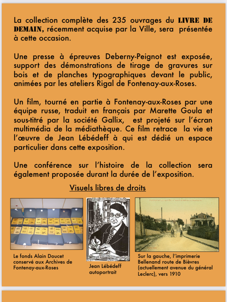 «  » Le livre de demain «  » 1923-1947 «  » du 1er au 24 Septembre 2023.