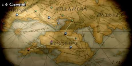 Une section d'Ivalice, la carte du monde de Final Fantasy Tactics
