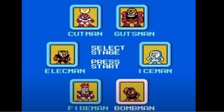 L'écran de sélection de boss/stage original dans Megaman