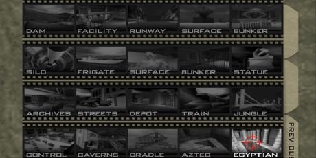 Les écrans de sélection de niveau de jeu vidéo les plus mémorables Un ensemble complet de niveaux jouables dans GoldenEye 007