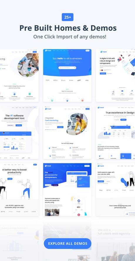 Front – Thème WordPress professionnel polyvalent Devant