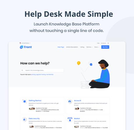 Front – Thème WordPress professionnel polyvalent Bureau d'assistance à la réception