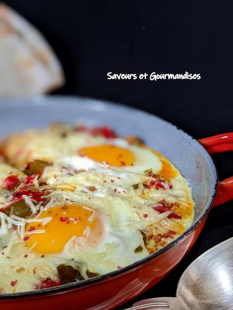 Ratatouille de poivrons aux oeufs.