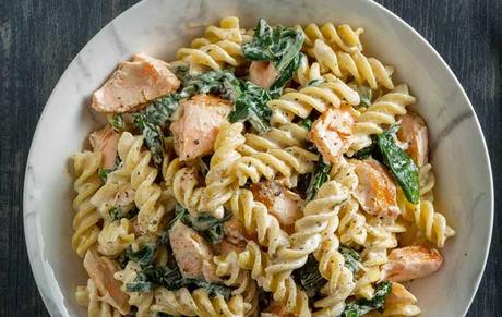 Pâtes au Saumon et aux Épinards ww