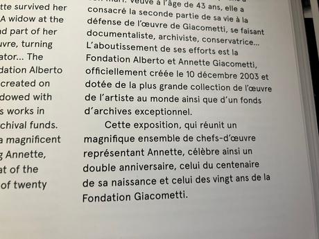 Institut Fondation Giacometti « Annette en plus infiniment »à partir du 11 Juillet 2023.