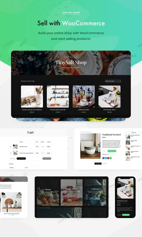 TinySalt – Thème WordPress pour blog alimentaire personnel TinySalt - Compatible WooCommerce