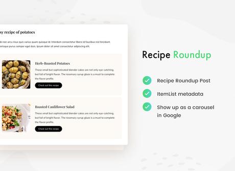 TinySalt – Thème WordPress pour blog alimentaire personnel TinySalt - Résumé des recettes