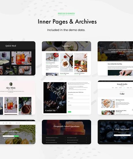 TinySalt – Thème WordPress pour blog alimentaire personnel TinySalt - Pages intérieures