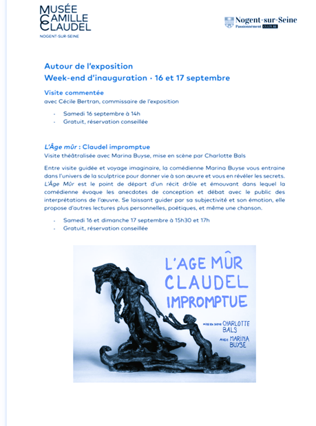 Musée Camille Claudel.  » De la plume au ciseau  » à partir du 16 Septembre 2023.
