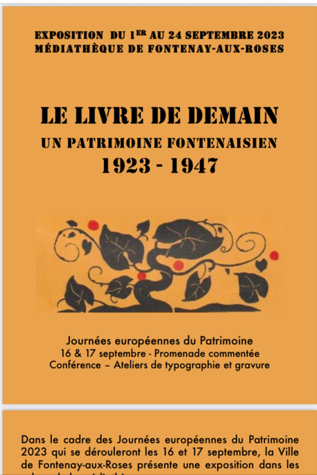«  » Le livre de demain «  » 1923-1947 «  » du 1er au 24 Septembre 2023.