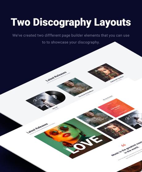 Slide – Thème WordPress Musique Dispositions de discographie du thème WordPress Slide Music