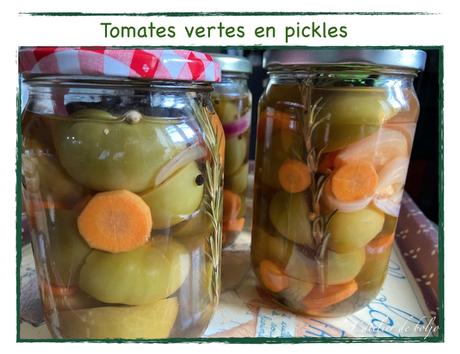 Tomates vertes au vinaigre, en pickles
