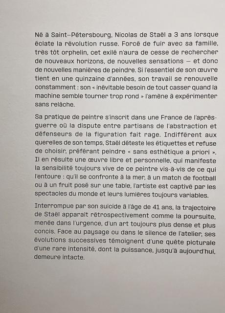 M A M . exposition :  Nicolas de Stael – 15 Septembre au 21 Janvier 2024.