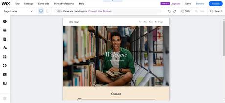Choisir le meilleur créateur de sites Web : Google Sites ou Wix Page de création de site Web Wix