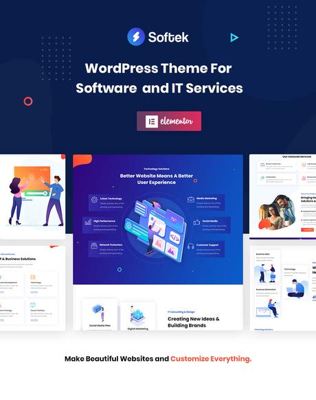 Softek – Thème WordPress pour logiciels et solutions informatiques présentation softek 1