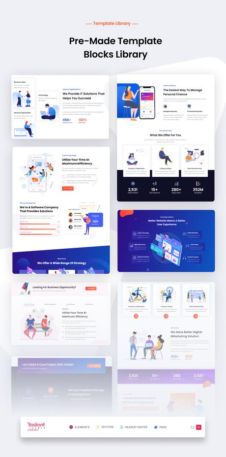 Softek – Thème WordPress pour logiciels et solutions informatiques bibliothèque de modèles softek