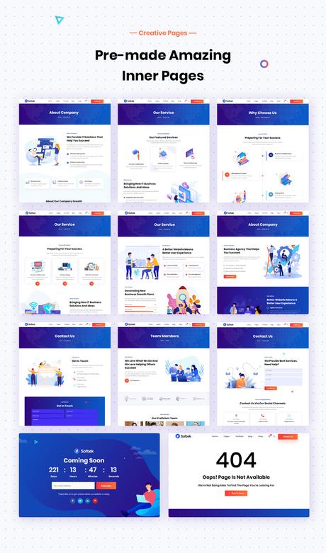 Softek – Thème WordPress pour logiciels et solutions informatiques présentation softek 4