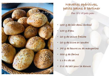 Navettes apéritives (petits pains à tartiner), et rillettes de chorizo