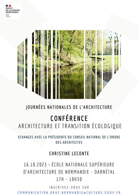 DRAC Normandie  - Conférences transition écologique et architecture - Le 29 septembre et 16 octobre !