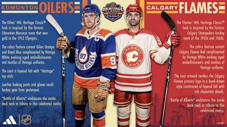 Les Oilers et les Flames dévoilent leur uniforme pour la Classique Héritage