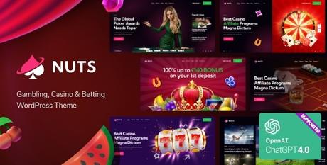Nuts – Thème WordPress pour les jeux de hasard, les casinos et les paris