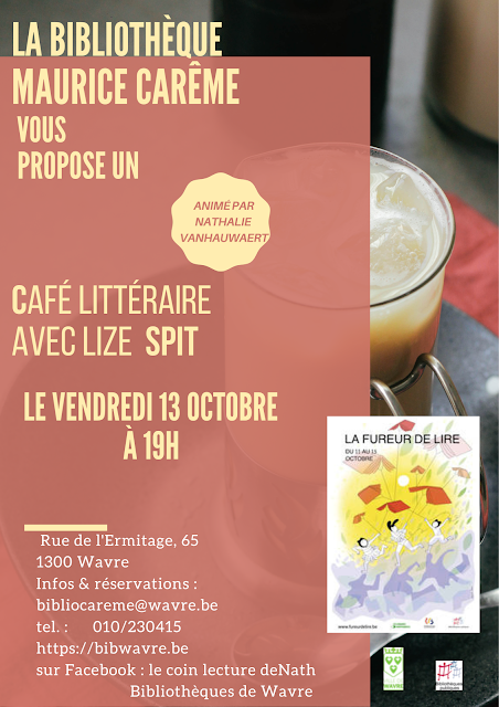 Café littéraire du vendredi 13 octobre 2023 : Lize Spit Café littéraire du vendredi 13 octobre 2023 : Lize Spit