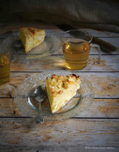 sans blé , gâteau aux pommes , ricotta , petit dejeuner 
