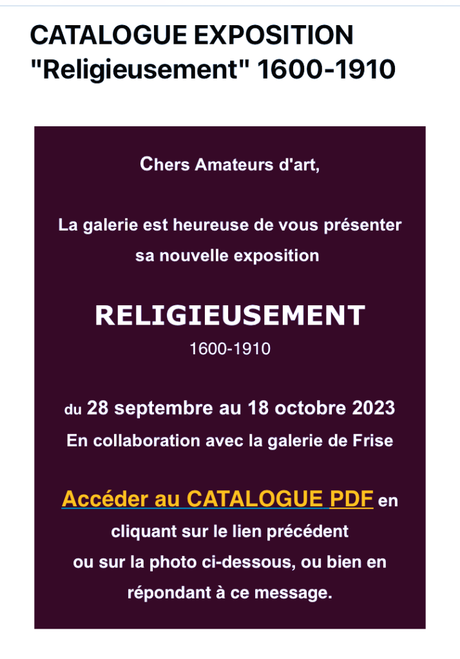 Galerie Christian Le Serbon  » Religieusement  » à partir du 28 Septembre 2023.