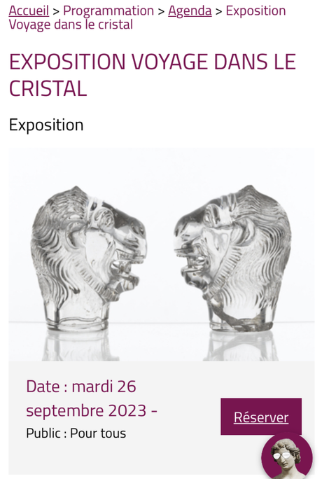 Musée de Cluny –  exposition « Voyage dans le cristal  » depuis le 26 Septembre 2023.