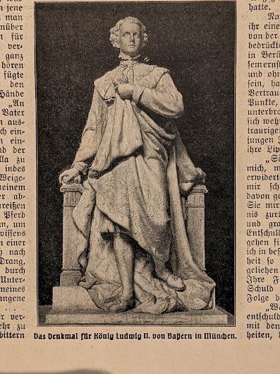 Das Denkmal für König Ludwig  II. von Bayern auf der Corneliusbrücke in München (1910)
