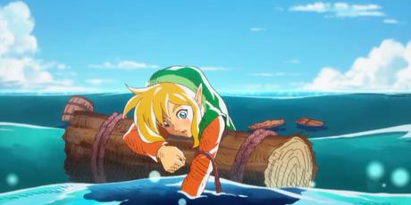 Link's Awakening : Link attend seul dans l'océan