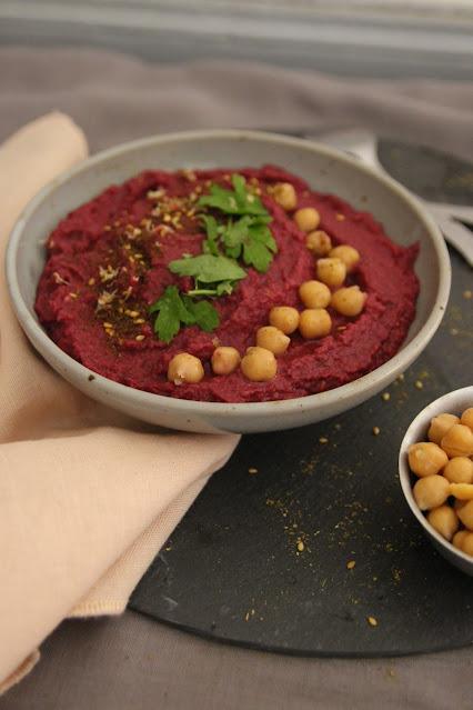 Houmous betterave-framboise