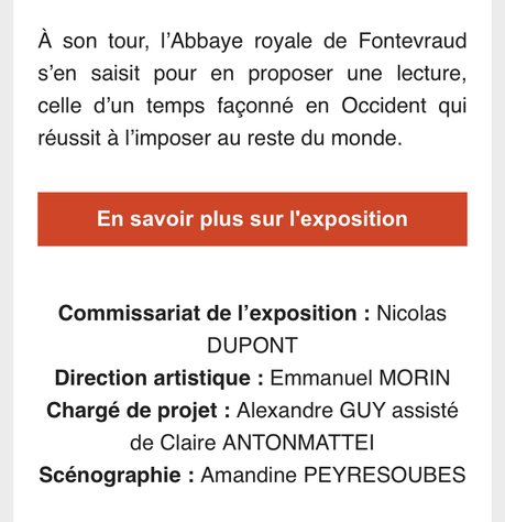 Abbaye de Fontevraud : à partir du 7 Octobre 2023.